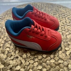 Puma Roma Easy On Toddler Vibrant Orange Sneakers